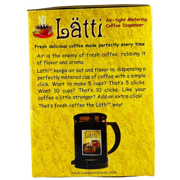 Latti Air-Tight Metering Coffee Dispenser 16oz Canister Keeps Grounds Fresh - Picture 5 of 10